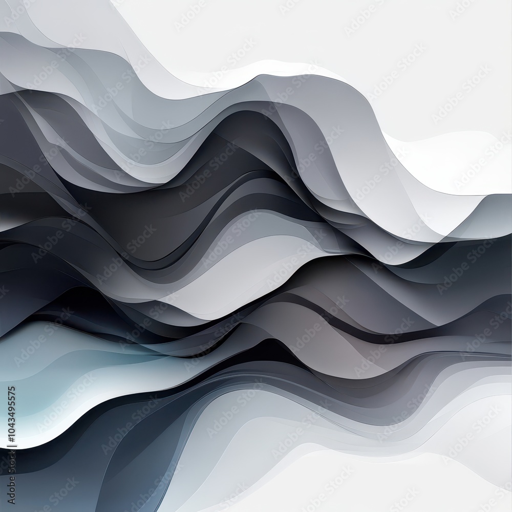Obraz premium Abstract Wavy Gray Design