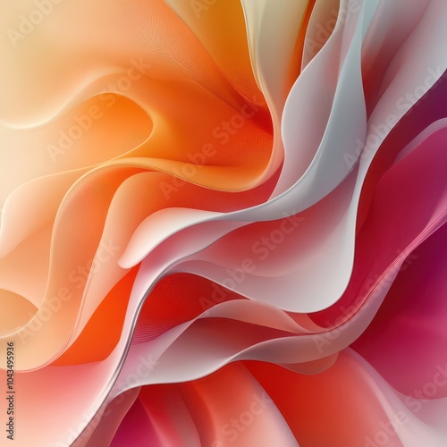 Abstract Wavy Orange Design