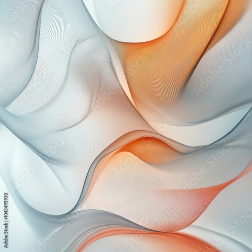 Abstract Wavy Orange And Gray