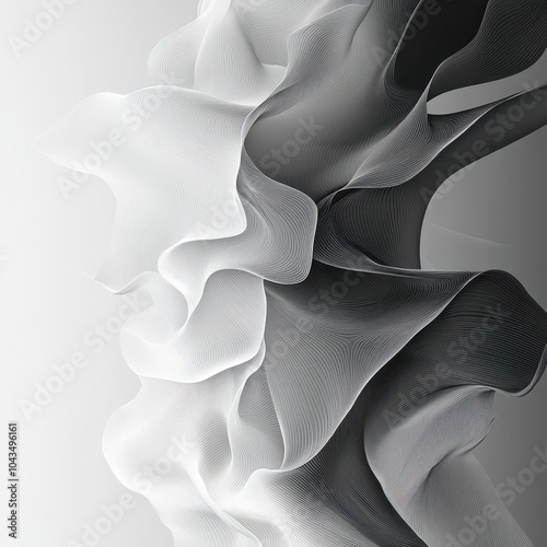 Abstract White & Black Flow
