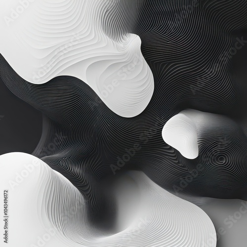 Abstract White And Black Waves