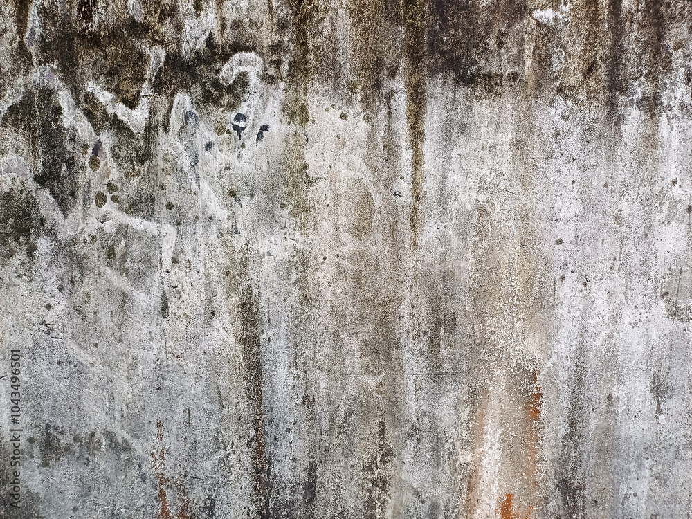 Obraz premium Old Grey Stucco Concrete Wall Seamless Background Texture: Detailed Close-Up for Versatile Background Usage, Showcasing a Weathered Surface with Cracks and Rough Patterns for a Rustic Aesthetic