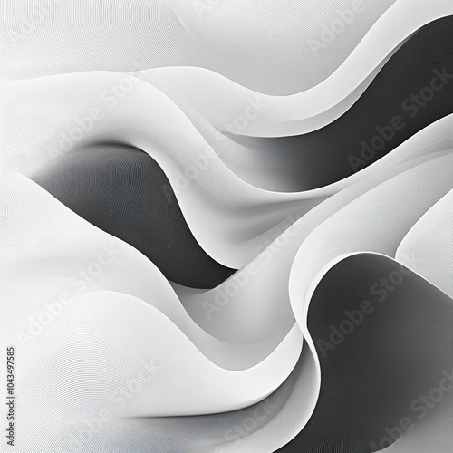 Abstract White Waves Flowing