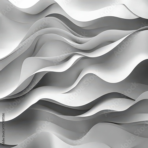 Abstract White Wavy Design