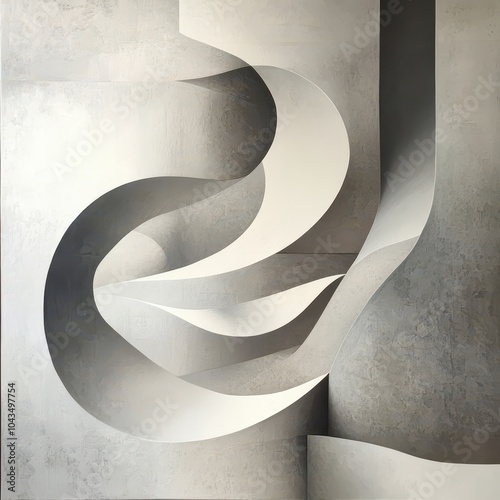 Concrete Curvature Abstract Art