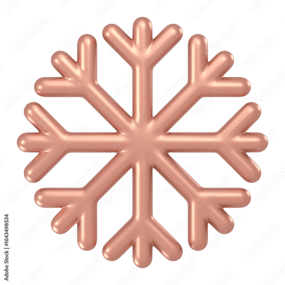 Snowflake icon png sticker, 3D rose gold design, transparent background Snowflake icon png sticker, 3D rose gold design, transparent background