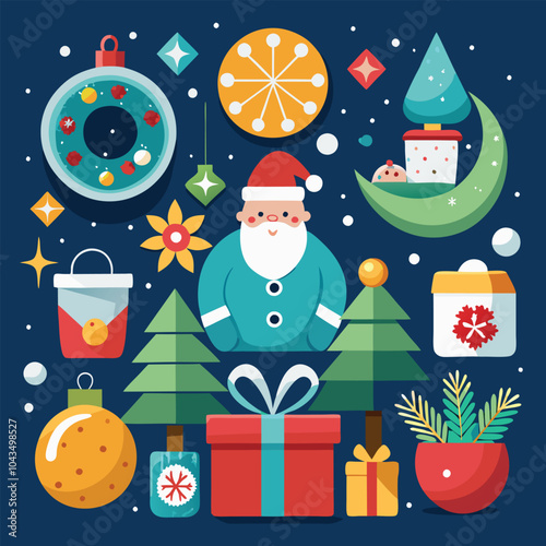 Christmas and New Year Greeting Cards. Vector illustration concepts for background, greeting card, party invitation card, website banner, social media banner, marketing material. 