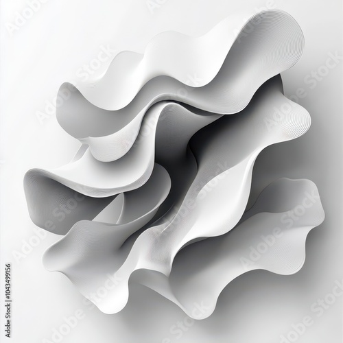 White Abstract Wavy Form
