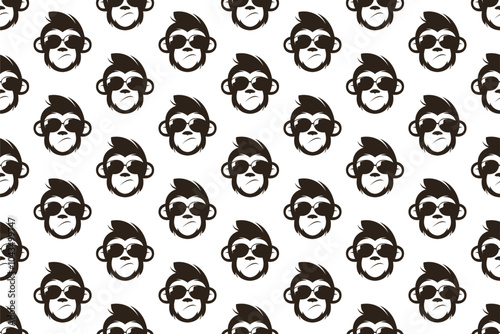 Ape head seamless pattern background