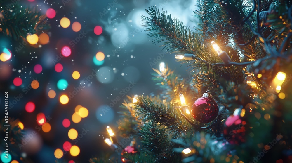 Fototapeta premium キラキラと光るイルミネーションとクリスマスの雰囲気