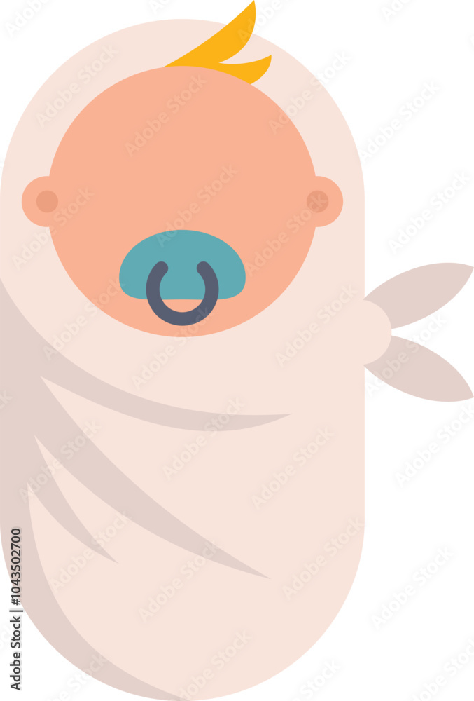 Baby boy is peacefully sleeping, swaddled in a soft blanket, with only his adorable face visible Baby boy is peacefully sleeping, swaddled in a soft blanket, with only his adorable face visible