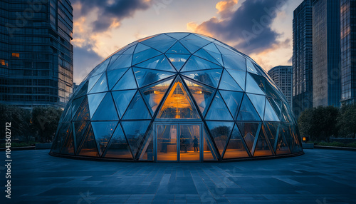 Glass architecture building