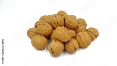 Walnut on isolated white background