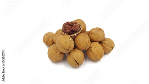 Walnut on isolated white background