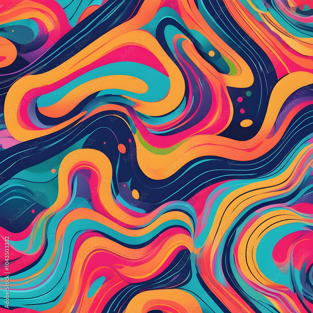 Obraz premium Watercolor seamless pattern of circuit lines creating various geometric shapes.
