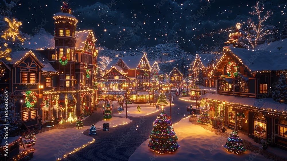 キラキラと光るイルミネーションとクリスマスの雰囲気 キラキラと光るイルミネーションとクリスマスの雰囲気