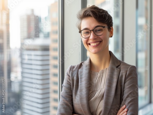 Portrait of a confident LGBTQ businessperson with a tablet, in a professional office setting Free Download Portrait of a confident LGBTQ businessperson with a tablet, in a professional office setting - GFXLoad