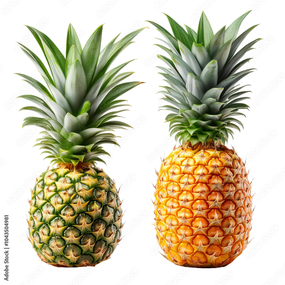 Fototapeta premium set of pineapples isolated on white background, cut out