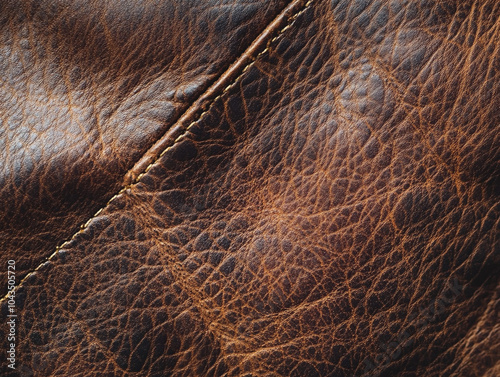 A close-up image of a reddish-brown cow leather texture.