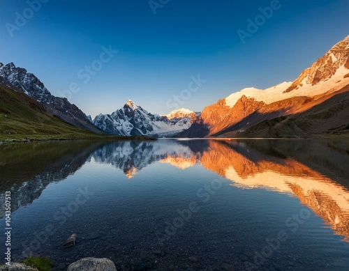 Spirit Island Sunset, Maligne Lake, Jasper National Park, Alberta, Canada in Summer photo