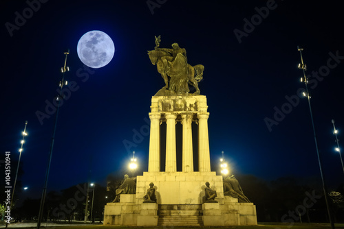 Super Full Moon seen from the city of São Paulo Brazil on August 30, 2023 photo