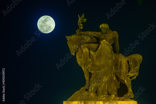 Super Full Moon seen from the city of São Paulo Brazil on August 30, 2023 photo