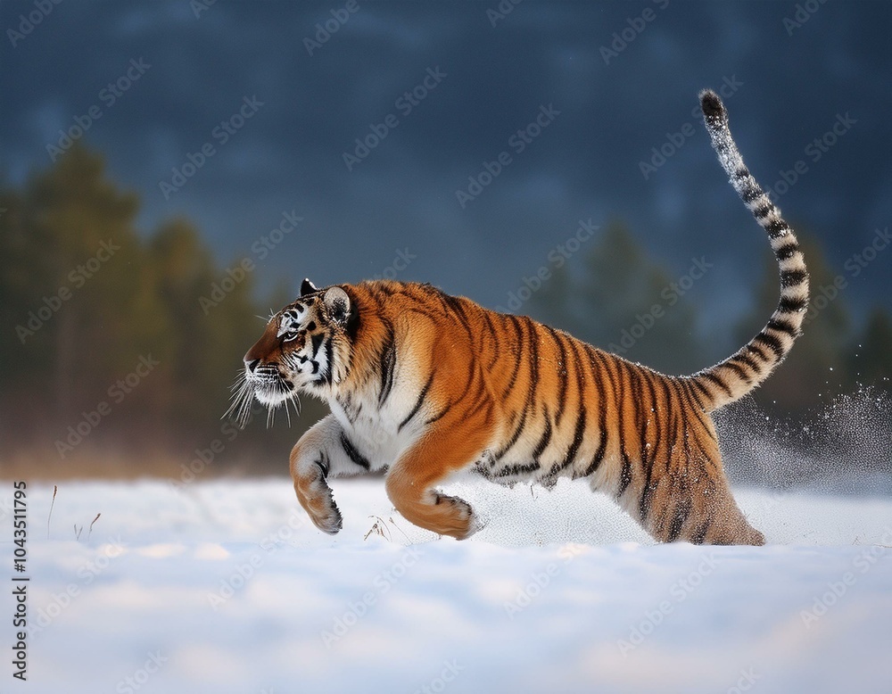 Obraz premium Siberian Tiger in the snow (Panthera tigris)