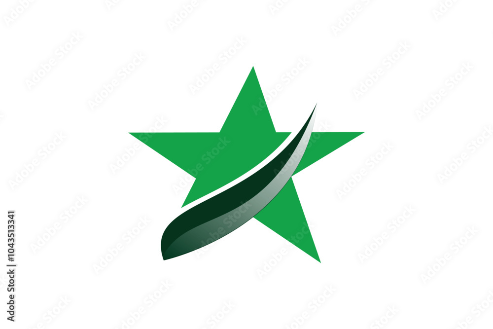 Obraz premium Green star logo