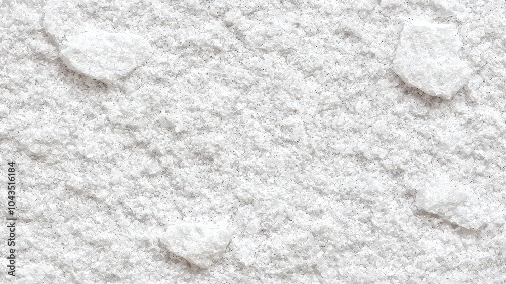 Naklejka premium A close-up view of fine white powder with small irregular clumps scattered throughout the surface, resembling ingredients used in cooking or baking.