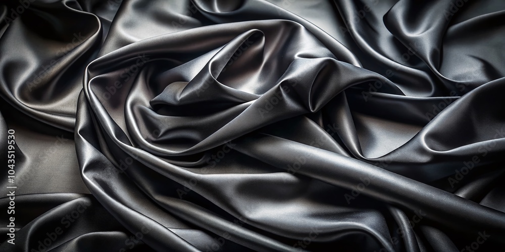 Obraz premium Black Satin Fabric Background for Architectural Photography - Elegant Textures and Dramatic Light Effects