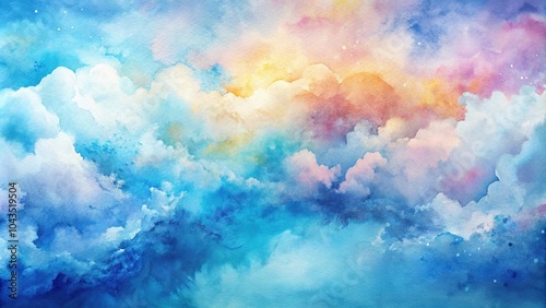 Abstract watercolor brush paint background with cloud and water splash texture