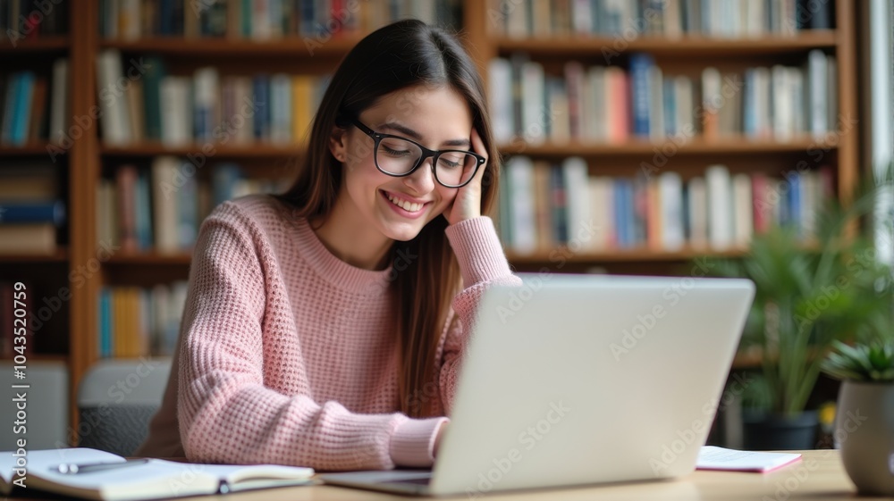 A student engaged in online learning. A student engaged in online learning.