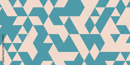 Vector seamless pattern. Abstract geometric background. Seamless pattern with triangles . Abstract background in bright colors. Vector illustration, mosaic metallic wallpaper background .