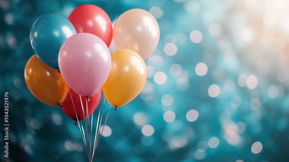 Balloons on a blue background
Balloons on a blue background