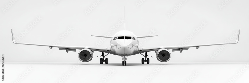 Airplane Front Isolated Model on White Background for Travel Airliner Flight Airplane Front Isolated Model on White Background for Travel Airliner Flight