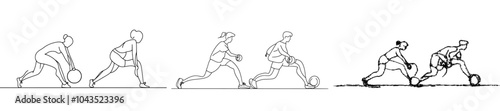 This is a single continuous line drawing of a very fit man and woman training at the fitness gym in a fitness club center. This is a healthy fitness sport concept.