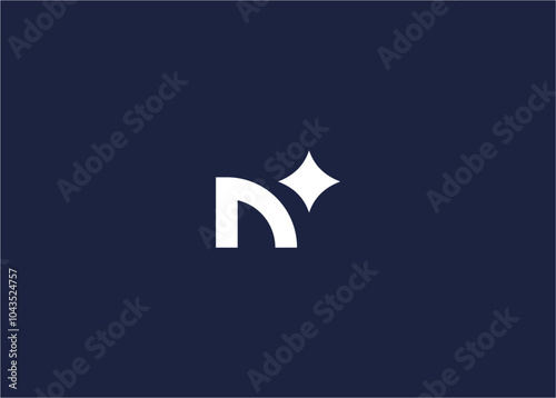letter n with star logo icon design vector design template inspiration