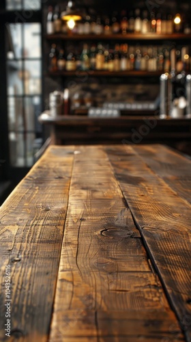 Wooden Table Top at Bar