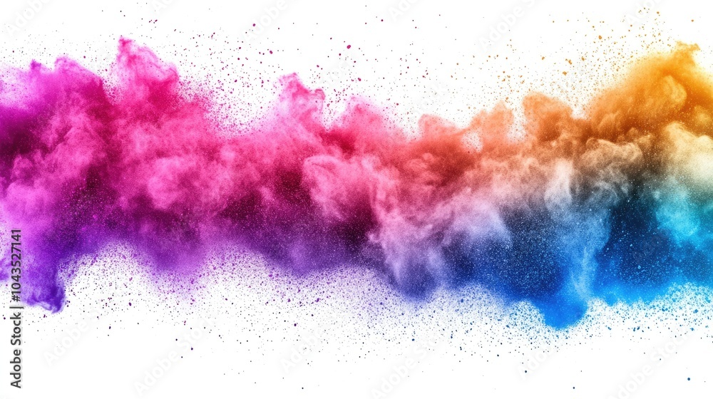 Colorful powder explosion on white background. Colorful powder explosion on white background.