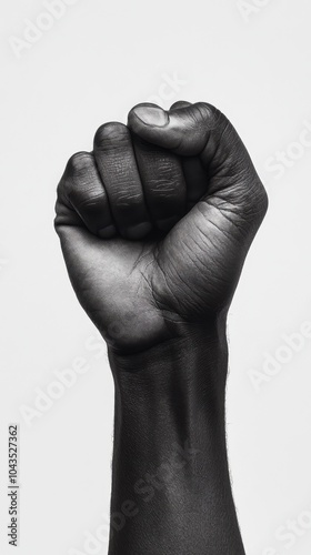 Minimalistic Black and White Clenched Fist