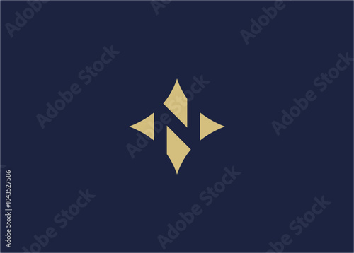 letter n with star logo icon design vector design template inspiration