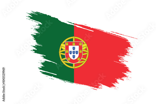 brush portugal flag vector