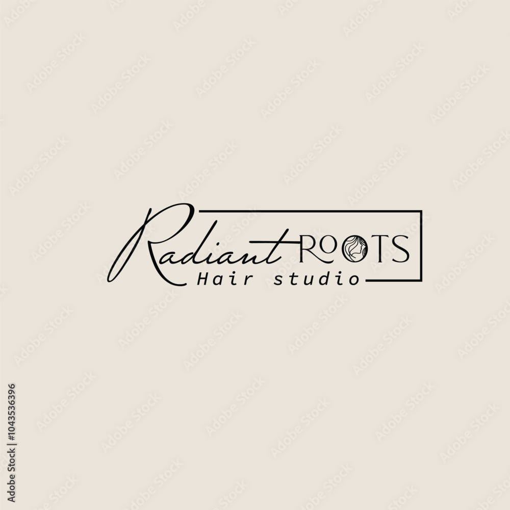Fototapeta premium Minimal Hair studio logo design