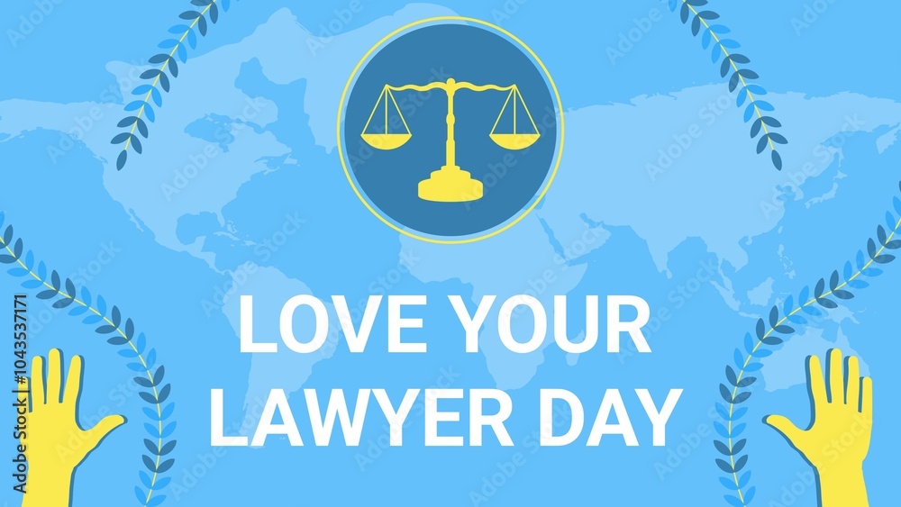 Love Your Lawyer Day web banner design illustration Love Your Lawyer Day web banner design illustration
