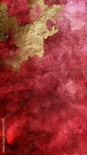 Red and Gold Paint Adorning Wall
