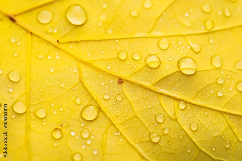 Fototapeta premium Liquid droplets glisten on vibrant yellow petals in a serene garden setting during a fresh morning