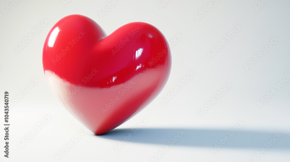 the Red heart 3D model on white background, glow red heart with shadow. model of love sign. A big red heart. Generative AI
the Red heart 3D model on white background, glow red heart with shadow. model of love sign. A big red heart. Generative AI