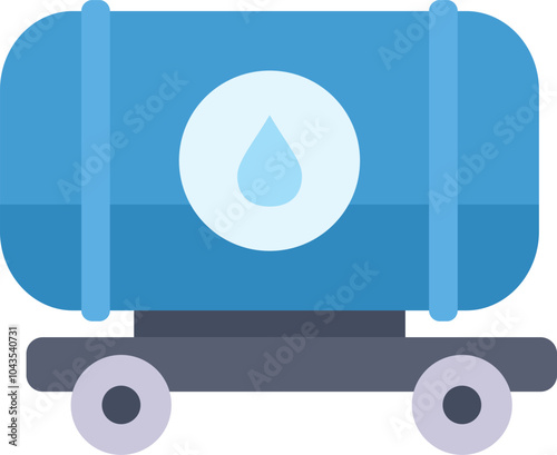 Blue water tanker truck transporting water resources, supporting hydration and essential needs