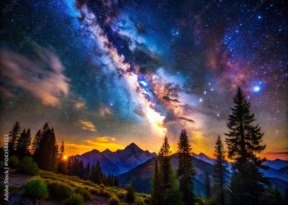 Captivating Portrait of the Night Sky with Milky Way and Stars for Night Photography Enthusiasts Captivating Portrait of the Night Sky with Milky Way and Stars for Night Photography Enthusiasts