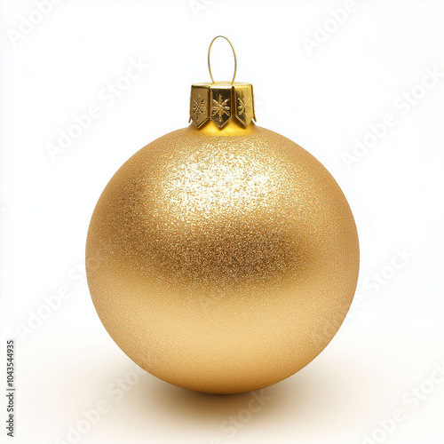 golden christmas ball isolated on white background